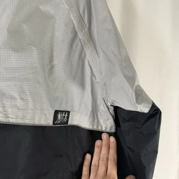 Frank Shorter Gore-Tex Jacket Men's Large Grey Black Full Zip Breathable Hooded - Picture 5 of 13